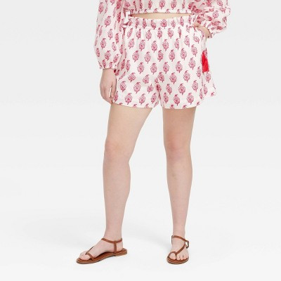 Women's Bouquet Side-Tie Beach Pull-On Shorts Pink - Roller Rabbit x Target M | Target