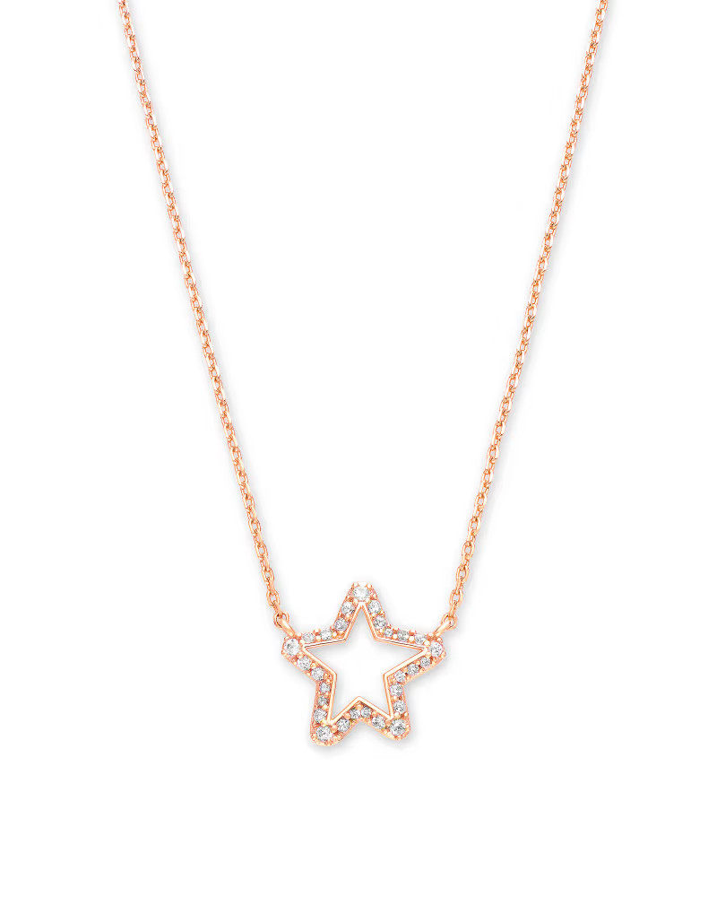 Jae Star Rose Gold Pendant Necklace in White Crystal | Kendra Scott | Kendra Scott