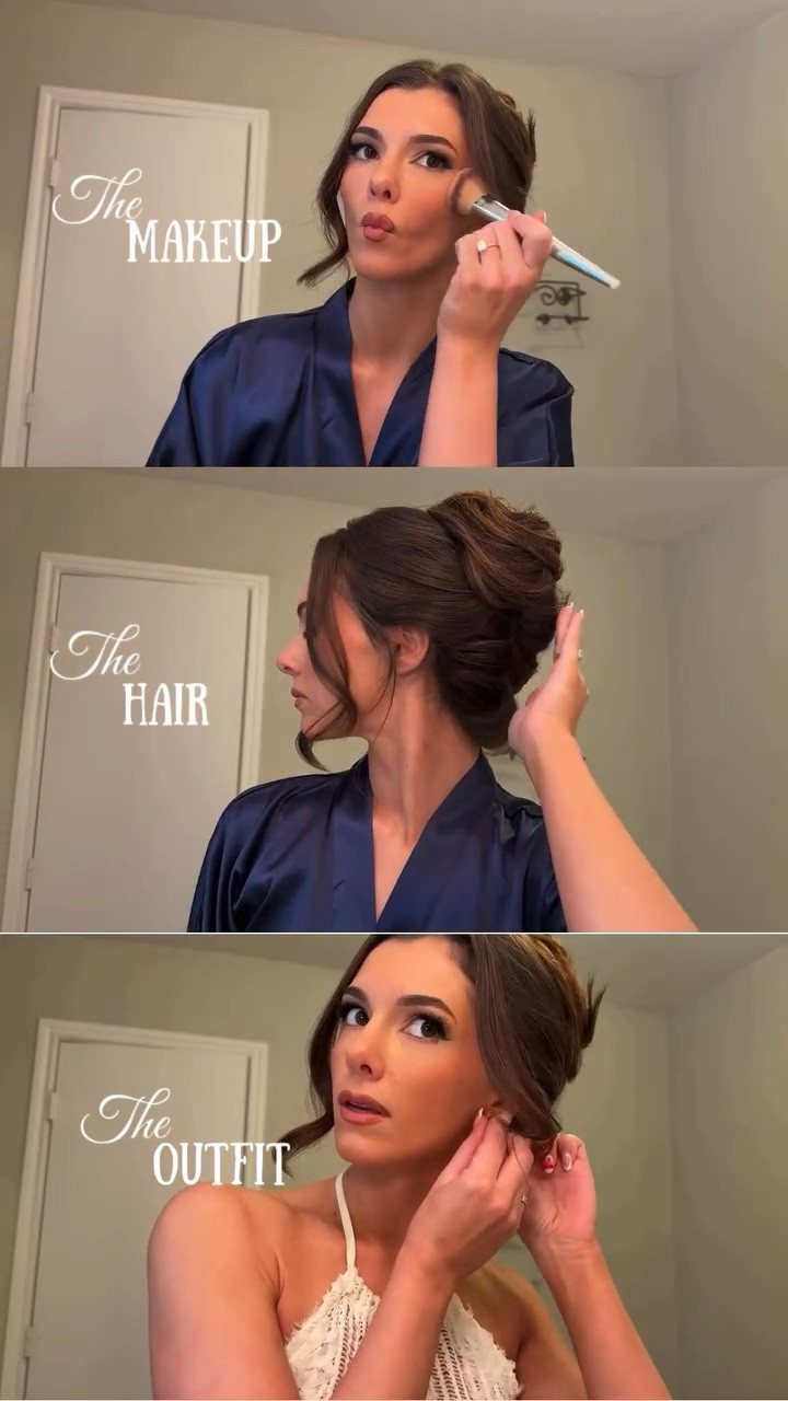 The only correct order when getting ready ✨ #grwm #updo #eventmakeup #bridalooks #bridalhair 

what’s your perfect getting ready order? 🤔
