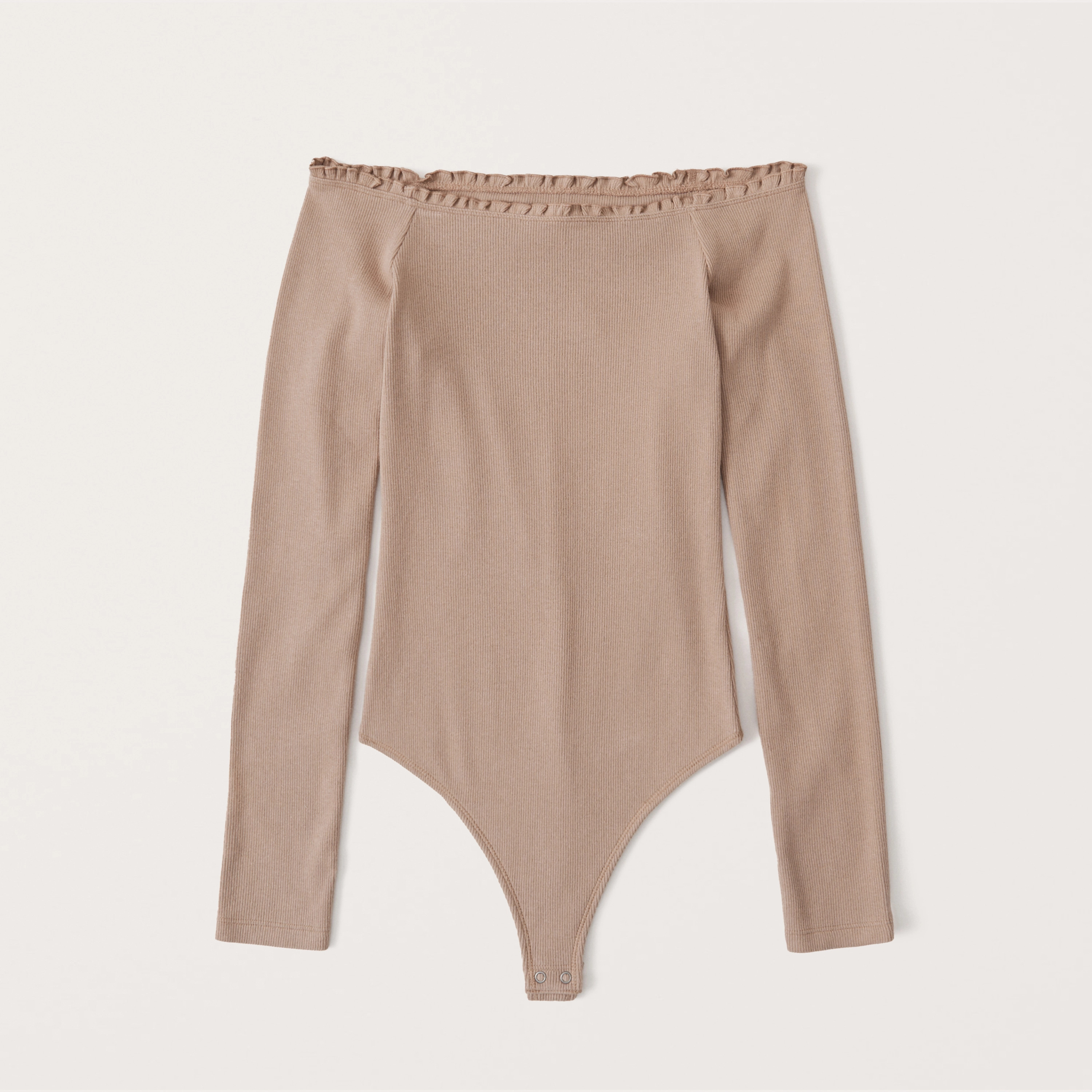 Off-The-Shoulder Ruffle-Trim Bodysuit | Abercrombie & Fitch (US)