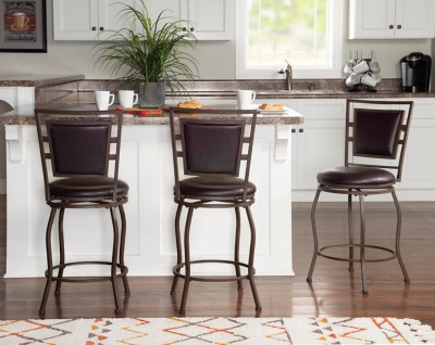Alfred Townsend Adjustable Bar Stool Set, Dark Brown | Ashley