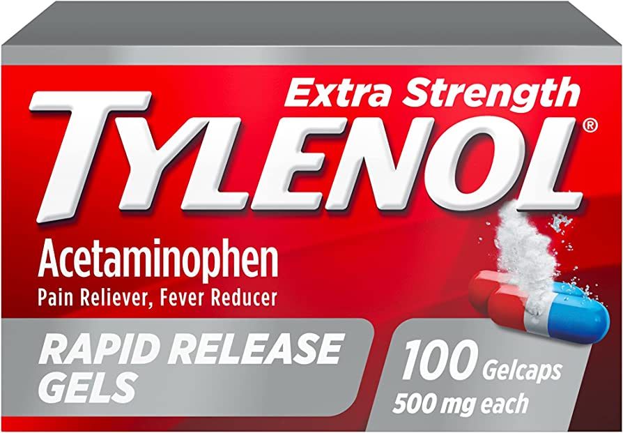 Tylenol Extra Strength Acetaminophen Rapid Release Gels, Pain Reliever & Fever Reducer, 100 ct | Amazon (US)