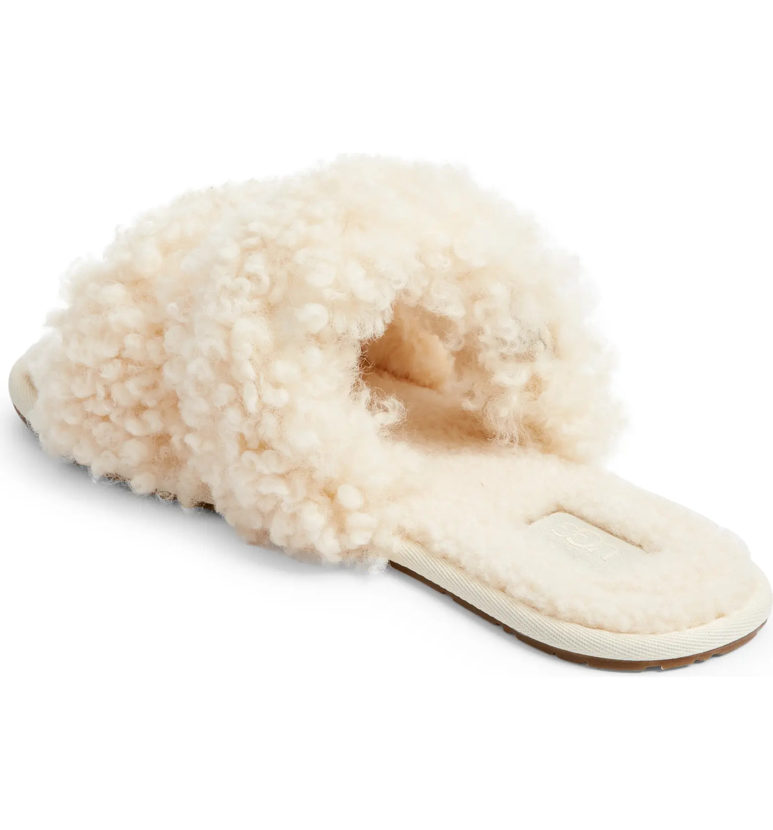 Maxi Curly Genuine Shearling Scuffetta Slipper (Women) | Nordstrom