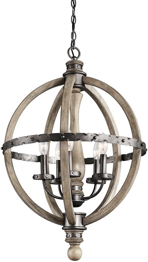Kichler 43324DAG Evan Chandelier 5-Light, Distressed Antique Gray | Amazon (US)