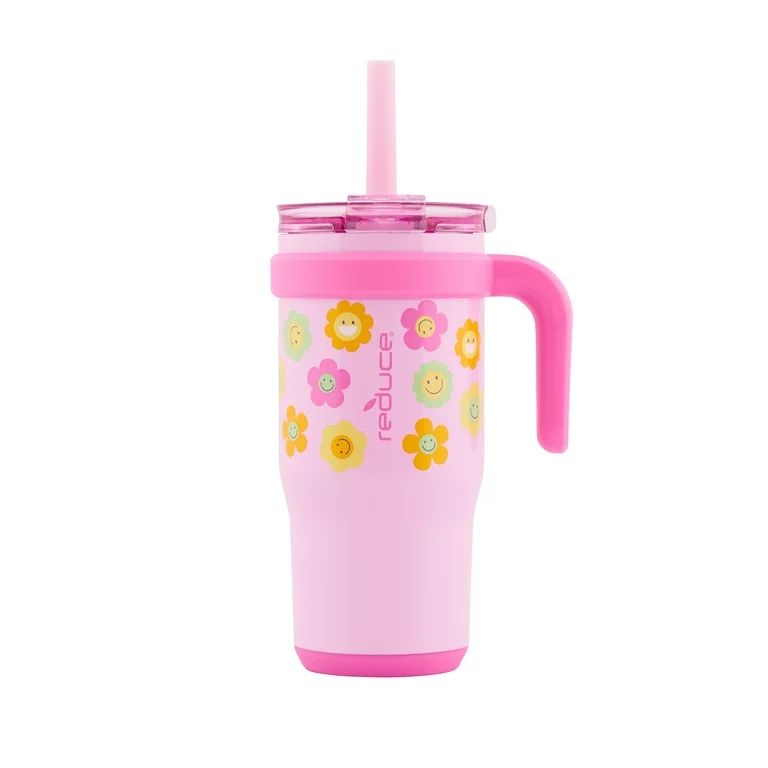 Reduce Coldee Kids Tumbler with Straw & Handle. Insulated Stainless Steel 18 oz, Smiley Faces - W... | Walmart (US)