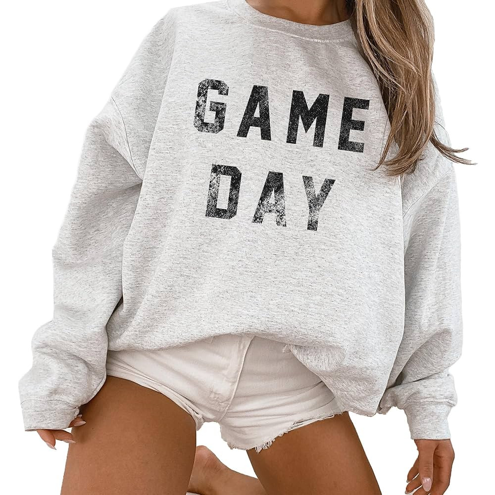 Game Day Sweatshirt, Cute Sports Sweatshirt For Women, Vintage Football Pullover Sweater, Touchdo... | Amazon (US)