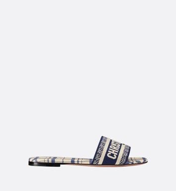 Dway Slide French Blue Check'n'Dior Embroidered Cotton | DIOR | Dior Beauty (US)