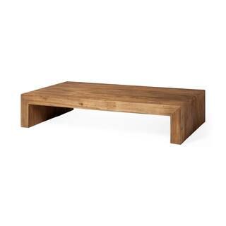 Mercana Karson 56 in. Brown Large Rectangle Wood Coffee Table 69101 | The Home Depot