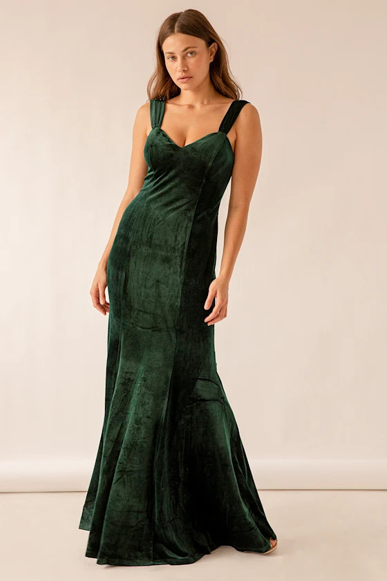 Remember the Night Emerald Green Velvet Maxi Dress | Lulus (US)