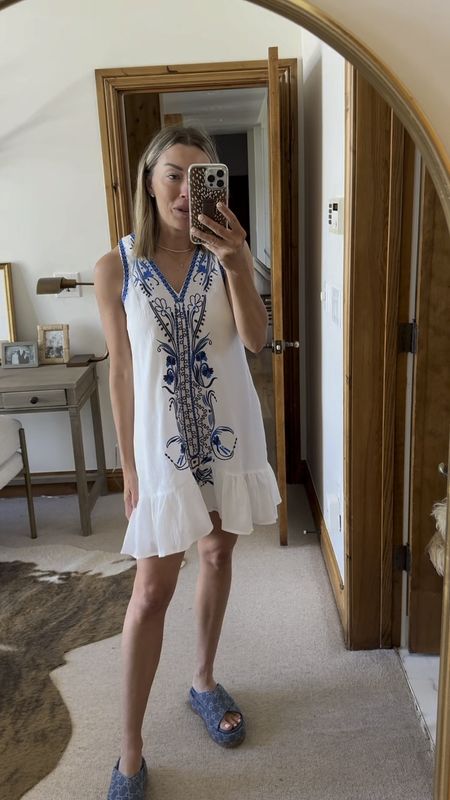 Cute summer dress on sale with code JAIME25, wearing a size small 🤍🩵

#LTKFindsUnder100 #LTKStyleTip #LTKSaleAlert