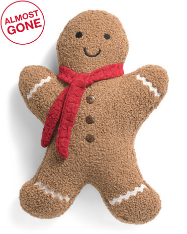 26x19 Oversized Gingerbread Man Decorative Pillow | TJ Maxx