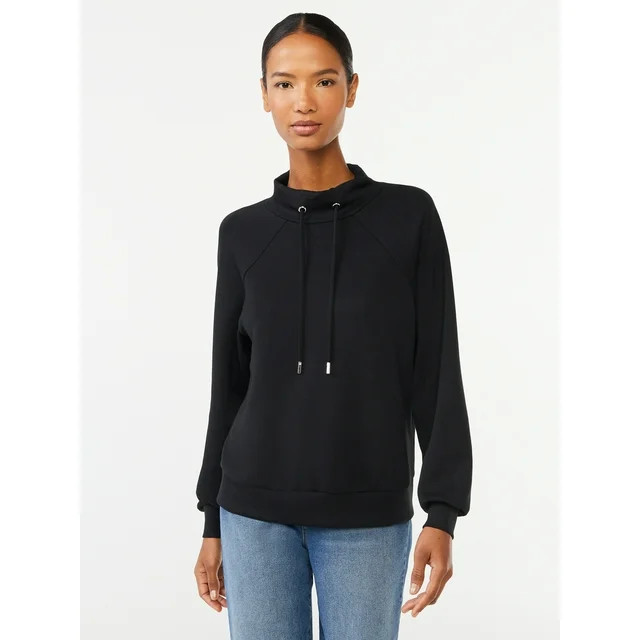 Scoop Women's Scuba Knit Funnel Neck Sweatshirt | Walmart (US)