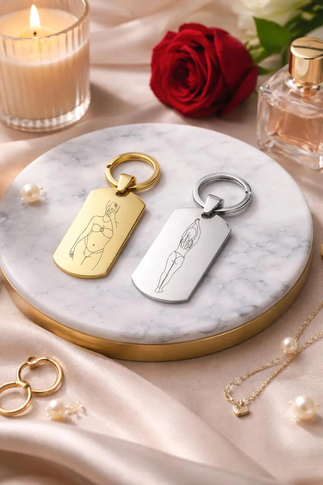 Spicy Valentines day photo keyring gift for girlfriend and boyfriend with custom engraved photo o... | Etsy (US)