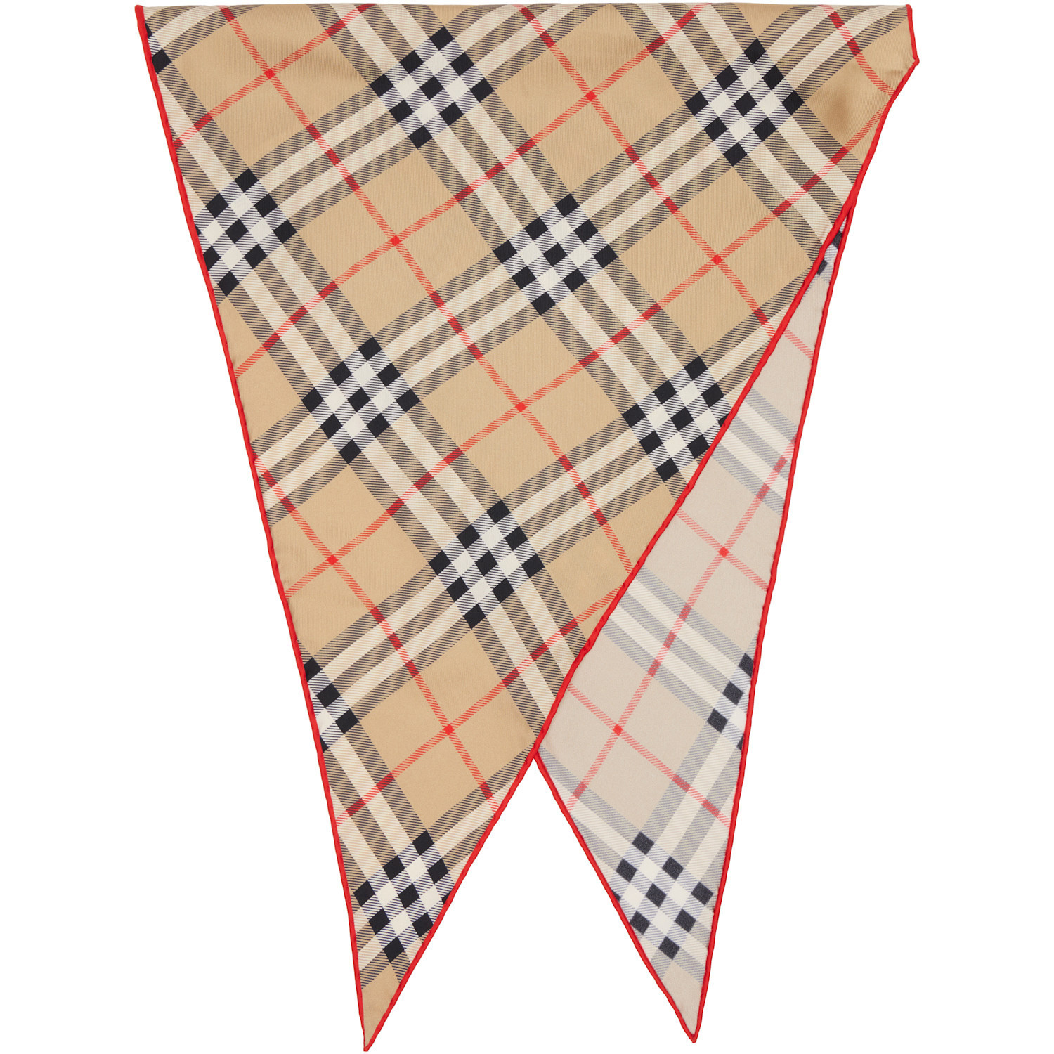 Burberry Beige Check Silk Scarf | SSENSE