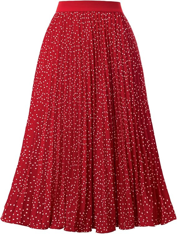 Kate Kasin Women's High Waist Pleated A-Line Swing Skirt KK659 | Amazon (US)