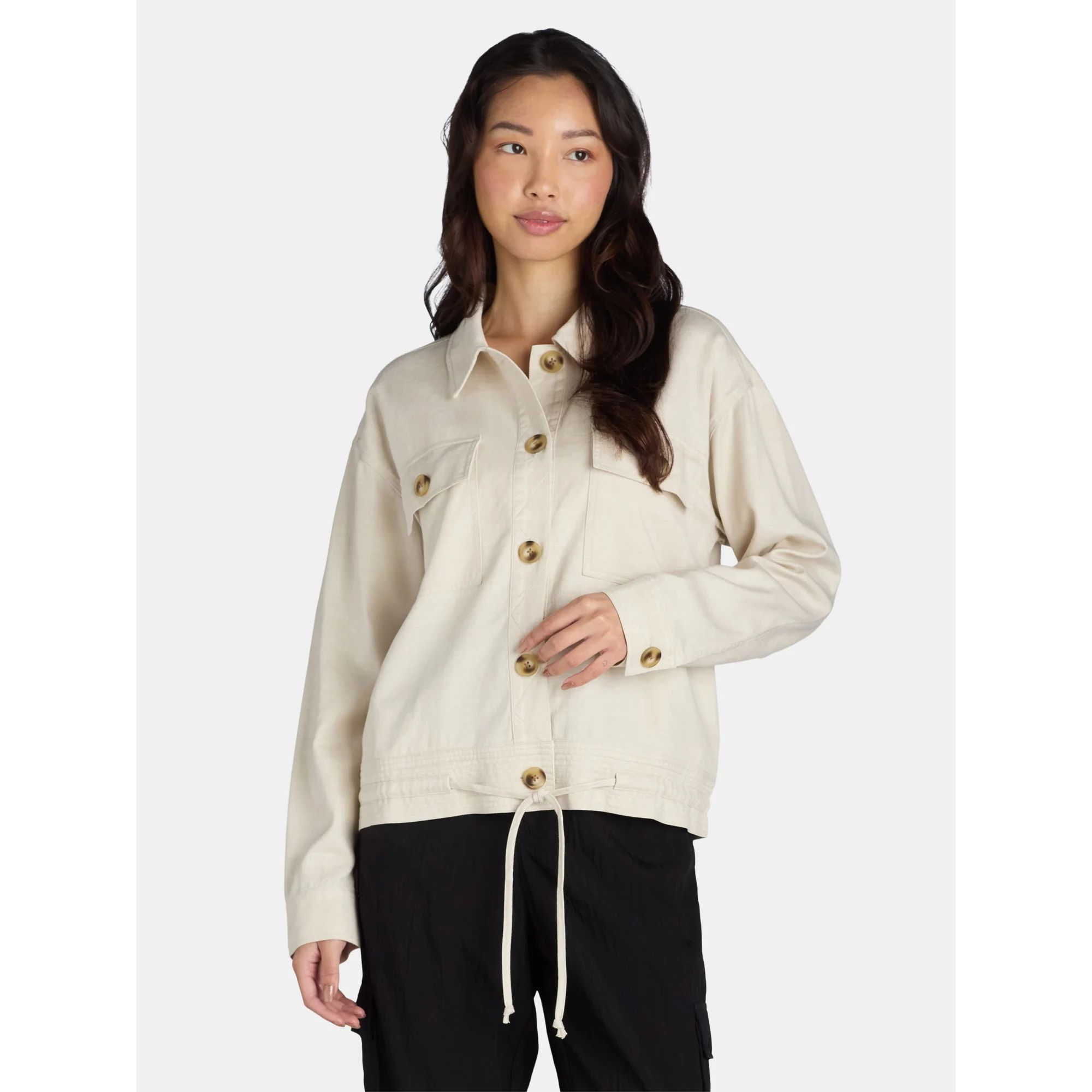 Time and Tru Women's Cropped Utility Jacket, Sizes XS-XXXL | Walmart (US)