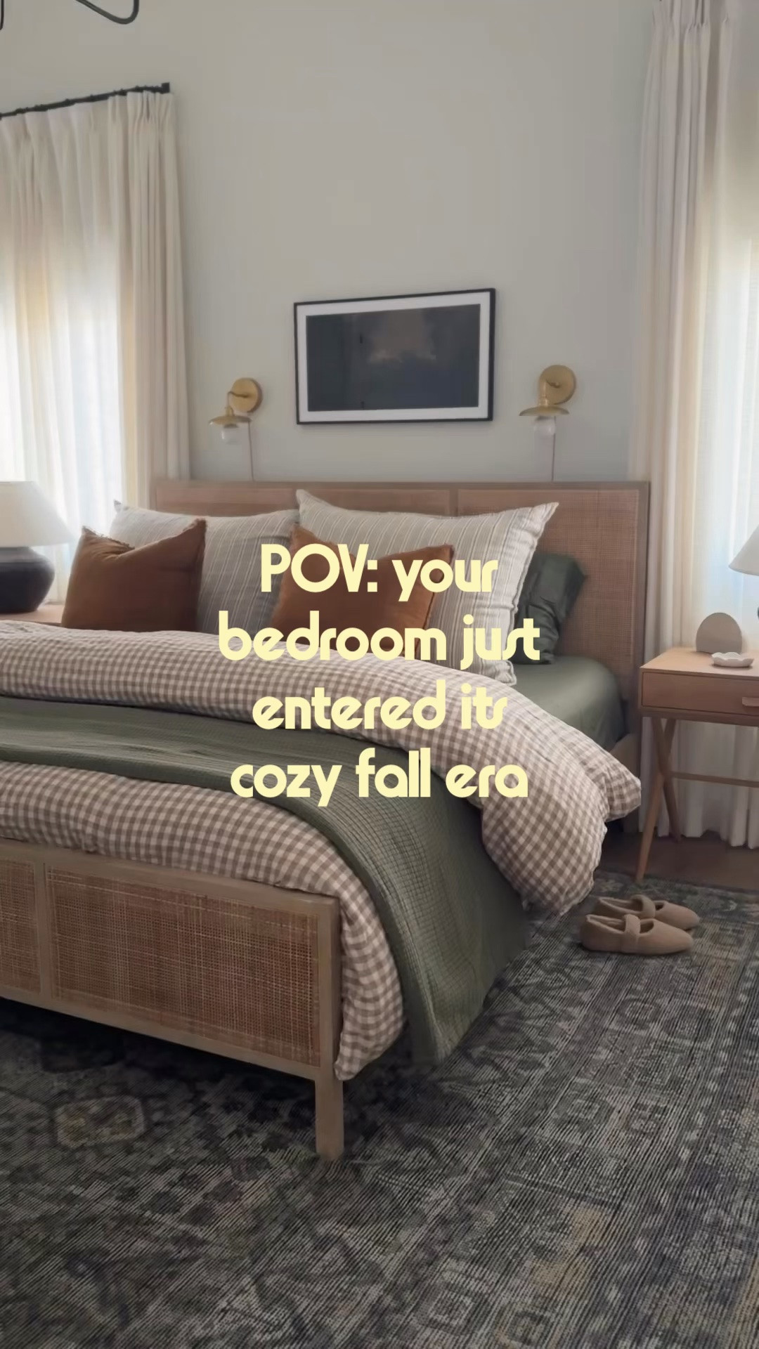 🤎 Helllloooo fall bedding! I love this brown gingham duvet cover paired with the olive sheets and quilt. So pretty for fall and can easily transition to winter months!

#LTKHome #LTKSeasonal