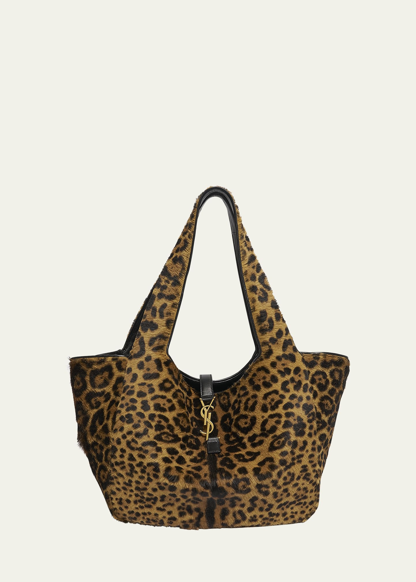 Saint Laurent Le 5 À 7 Bea YSL Leopard-Print Tote Bag in Calf Hair & Leather | Bergdorf Goodman