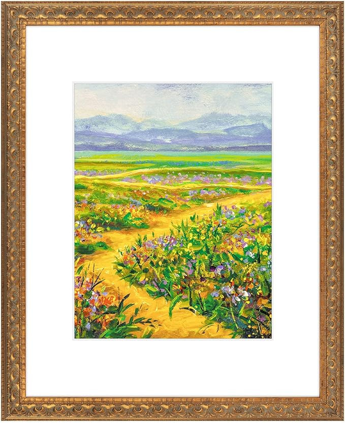 Golden State Art, 16x20 Vintage Ornate Finish Photo Frame with White Mat for 11x14 Picture. Color... | Amazon (US)