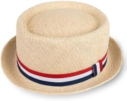 Evankin Straw Boater Hat with Stripes Band, Derby Hat for Men Women, Short Brim Sun Hat for Summe... | Amazon (US)