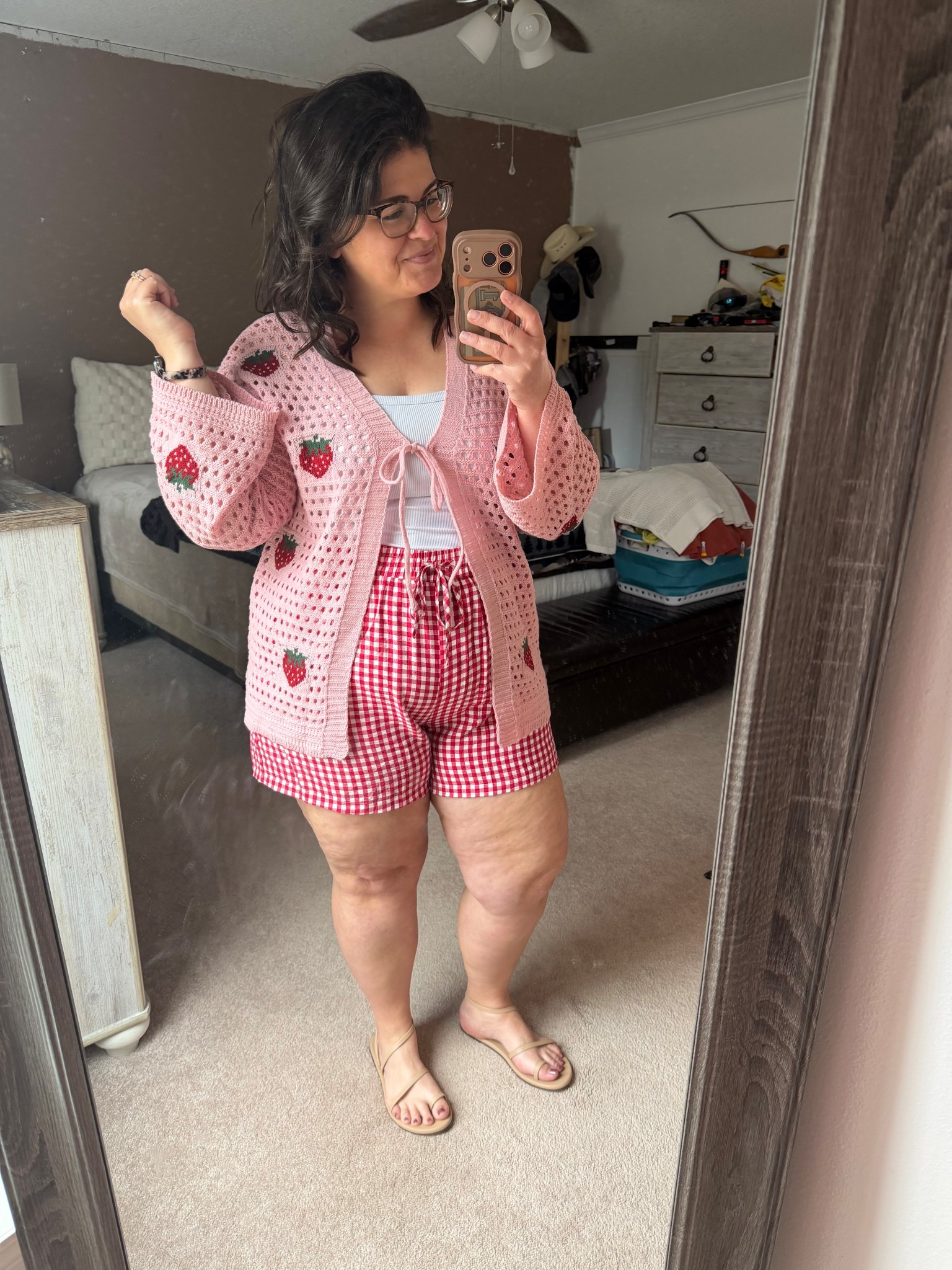 By far my favorite of the styles! These red gingham shorts with these strawberries? Perfect for spring 

#LTKootd #LTKMidsize