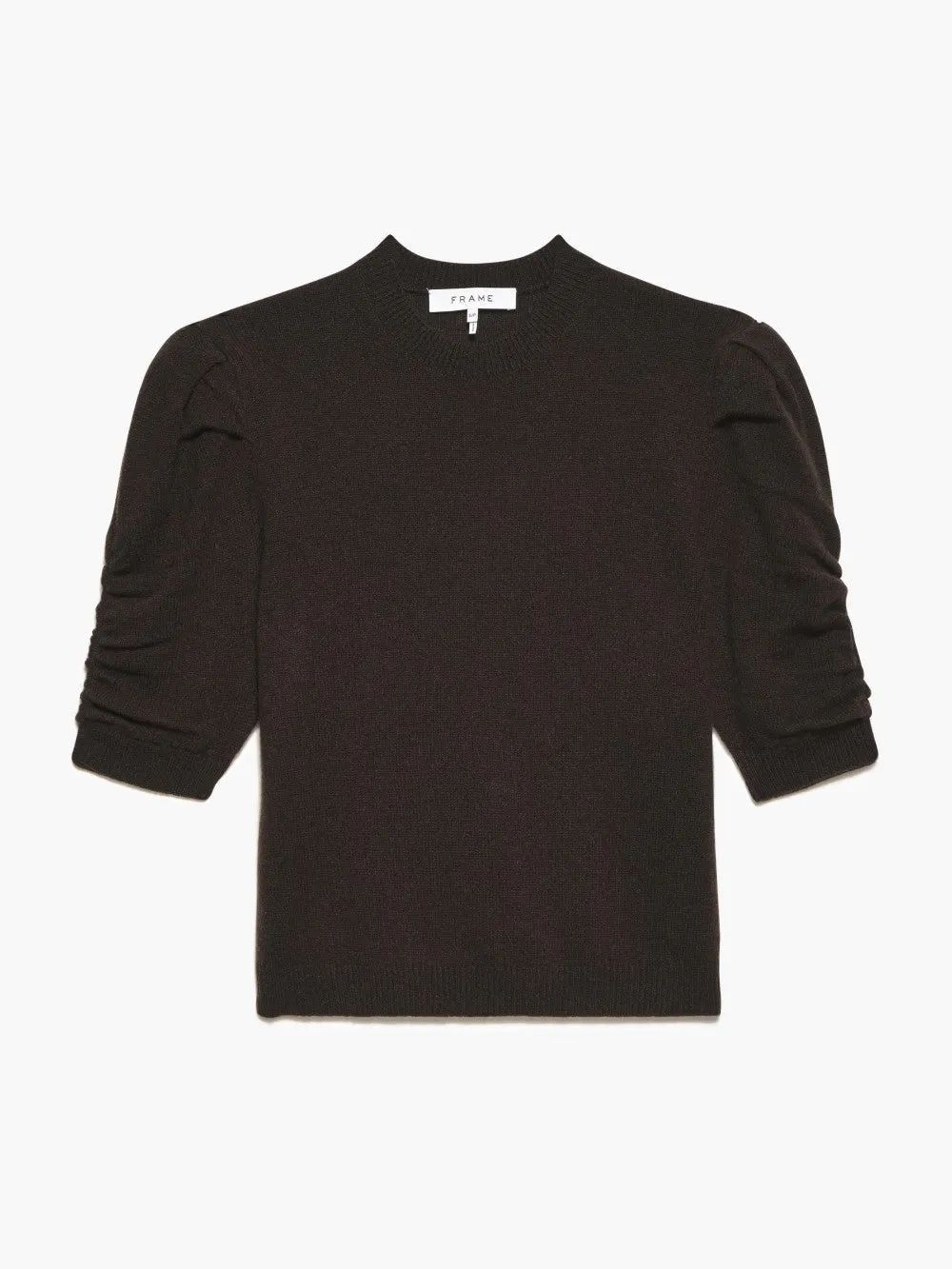 Ruched Sleeve Cashmere Sweater -- Espresso | Frame Denim