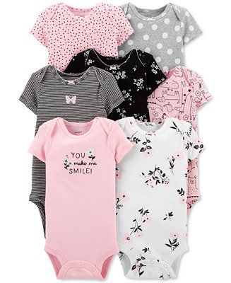Carter's Baby Girls 7-Pack Short-Sleeve Bodysuits & Reviews - All Baby - Kids - Macy's | Macys (US)