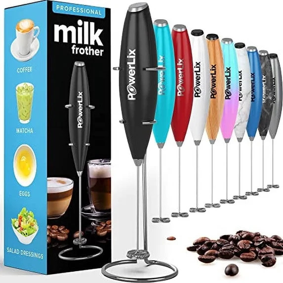 PowerLix Handheld Electric Milk Frother with Stainless Steel Stand, Battery-Operated Electric Whi... | Walmart (US)