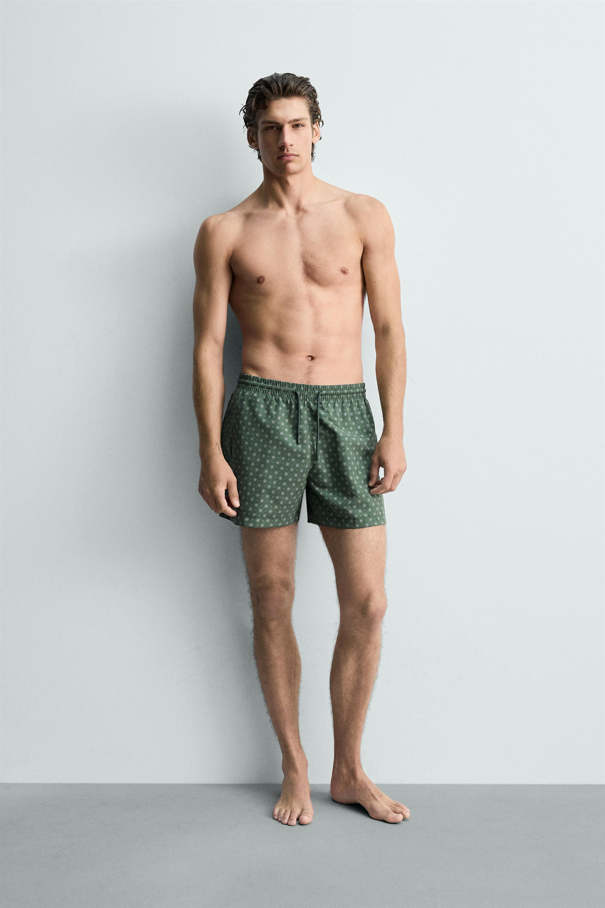 MID-LENGTH GEOMETRIC PRINT SWIMSUIT | Zara US