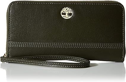 Timberland womens Leather Rfid Zip Around Wallet Clutch With Strap Wristlet, Grape Leaf, One Size... | Amazon (US)