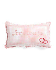 14x24 Hearts Printed Ruffle Pillow | TJ Maxx