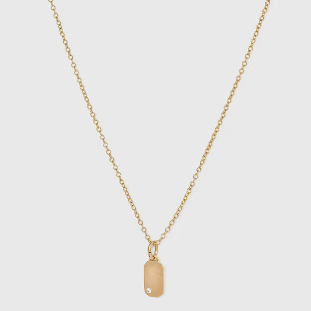 14K Gold Plated Cubic Zirconia Design Pendant Necklace - A New Day™ | Target