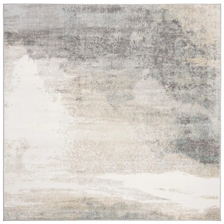 Genessys Abstract Gray/Gold/Light Blue Area Rug | Wayfair Professional