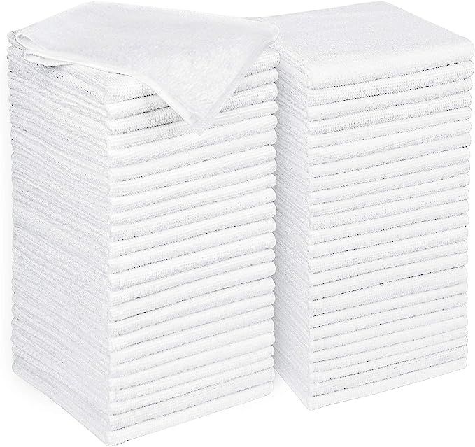 AIDEA Microfiber Cleaning Cloths White, Strong Water Absorption, Lint-Free, Scratch-Free, Streak-... | Amazon (US)