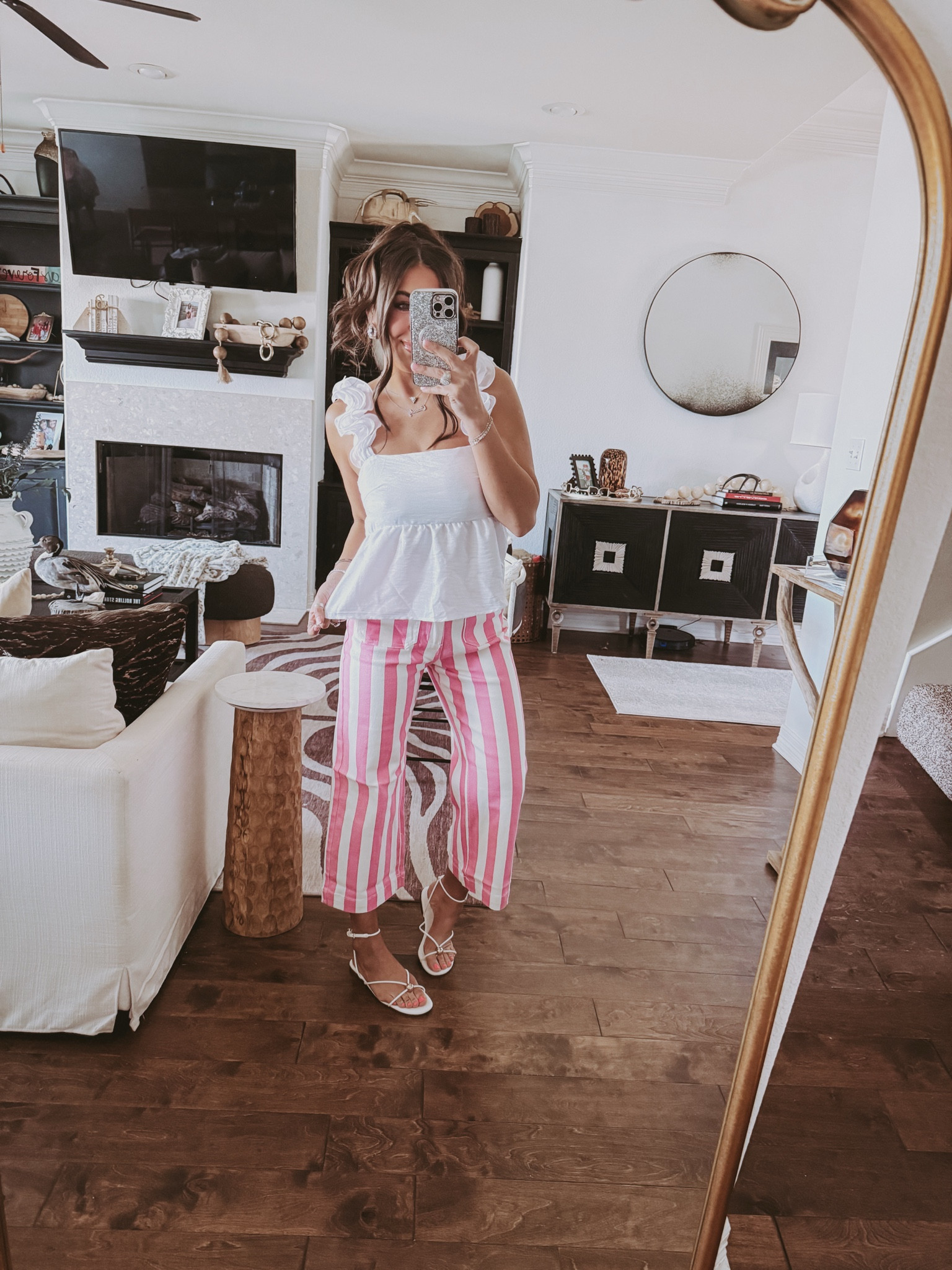 Just got these adorable striped jeans (2) + this sweet ruffle top (S) and they're my new faves! 🌸

#LTKootd #LTKSaleAlert #LTKPetite
