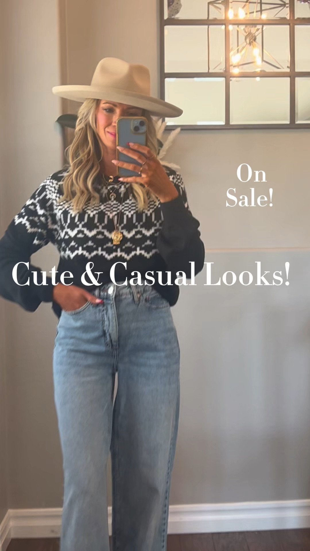 Everything is on Sale!! 
The jacket pic is black/brown! But it is the same one im wearing! You can choose your color! I linked the exact jeans. They are running low on sizes. I linked similar ones too! Also ones that I wear all the time! 
Sweater- size small
Jacket- size xs
Striped thermal- xs
Jeans- size 25

#LTKSeasonal #LTKStyleTip #LTKFindsUnder50