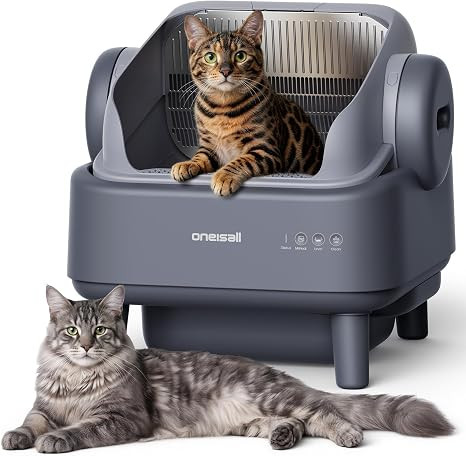 oneisall Self Cleaning Litter Box for Large&Multiple Cats: Ease S1 Open-Top Cat Litter Box Easy R... | Amazon (US)