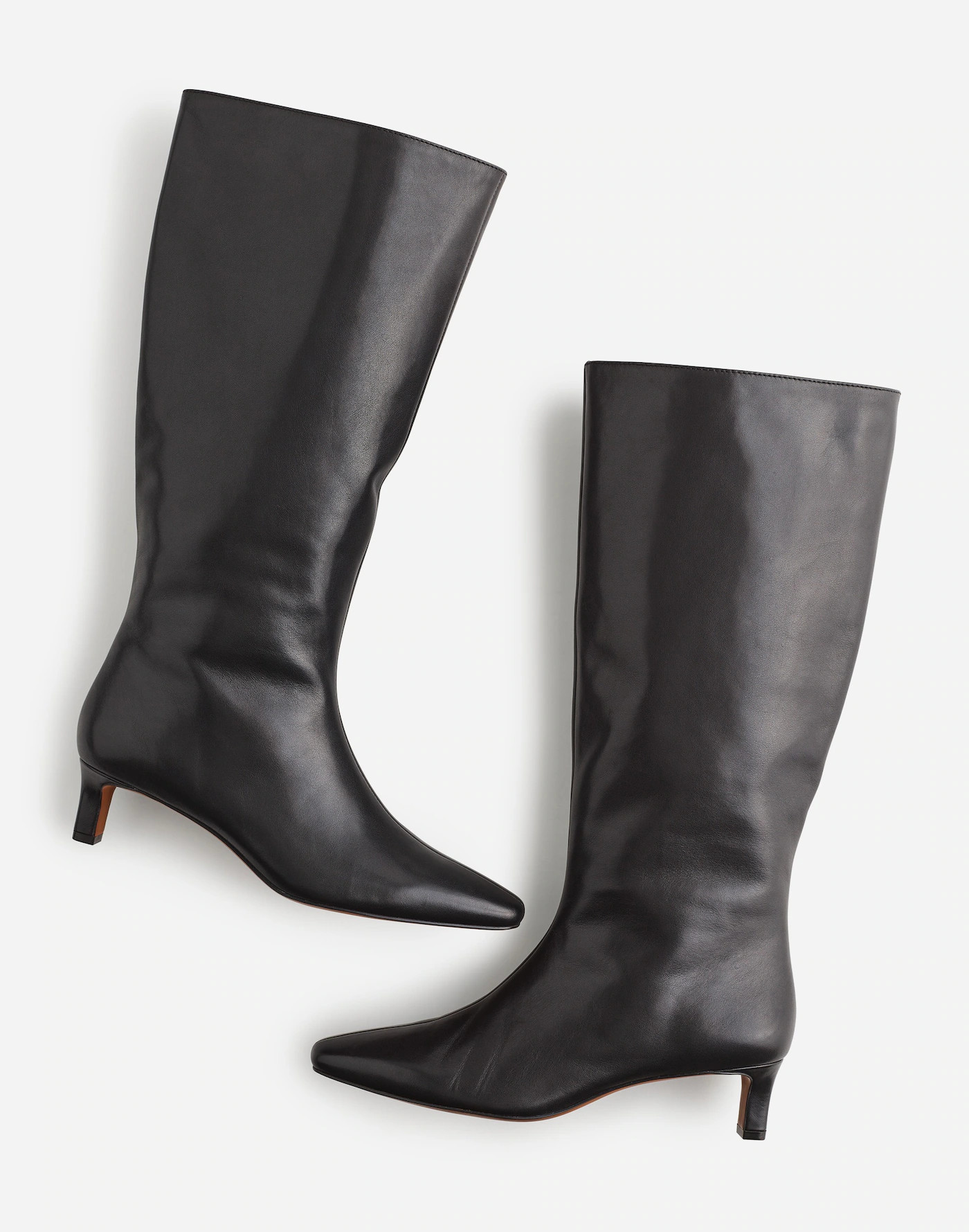 The Dimes Kitten-Heel Knee-High Boot with Extended Calf in Leather | Madewell