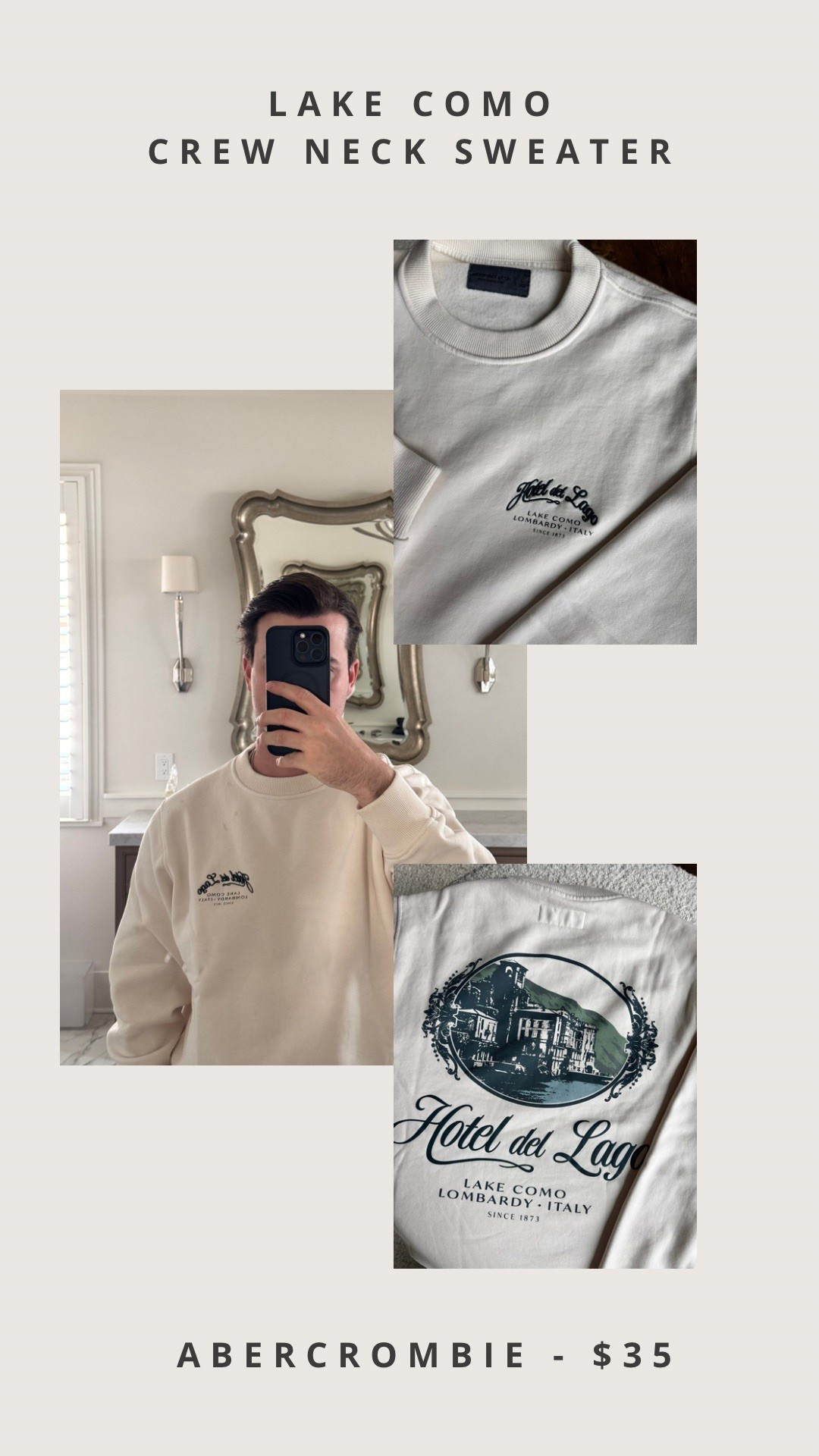 Fits true to size. Huge steal on this crew neck from Abercrombie. 

5’11 wearing a large 

#LTKMens #LTKSaleAlert #LTKFindsUnder50