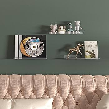 RLAVBL 3 Pack Acrylic Shelves, 15" Floating Wall Shelves for Bedroom, Living Room, Bathroom, Kitc... | Amazon (US)