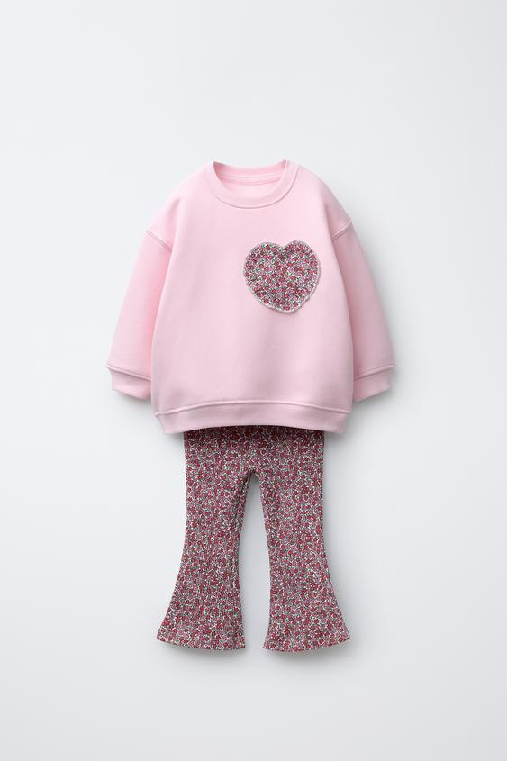 PRINTED SWEATSHIRT AND FLARE LEGGING SET | Zara US