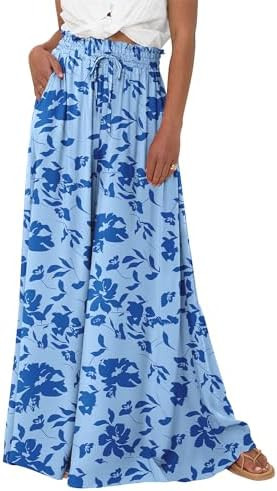 BTFBM Women Casual High Waist Wide Leg Pants 2026 Spring Summer Long Palazzo Pants Pocket Lounge ... | Amazon (US)