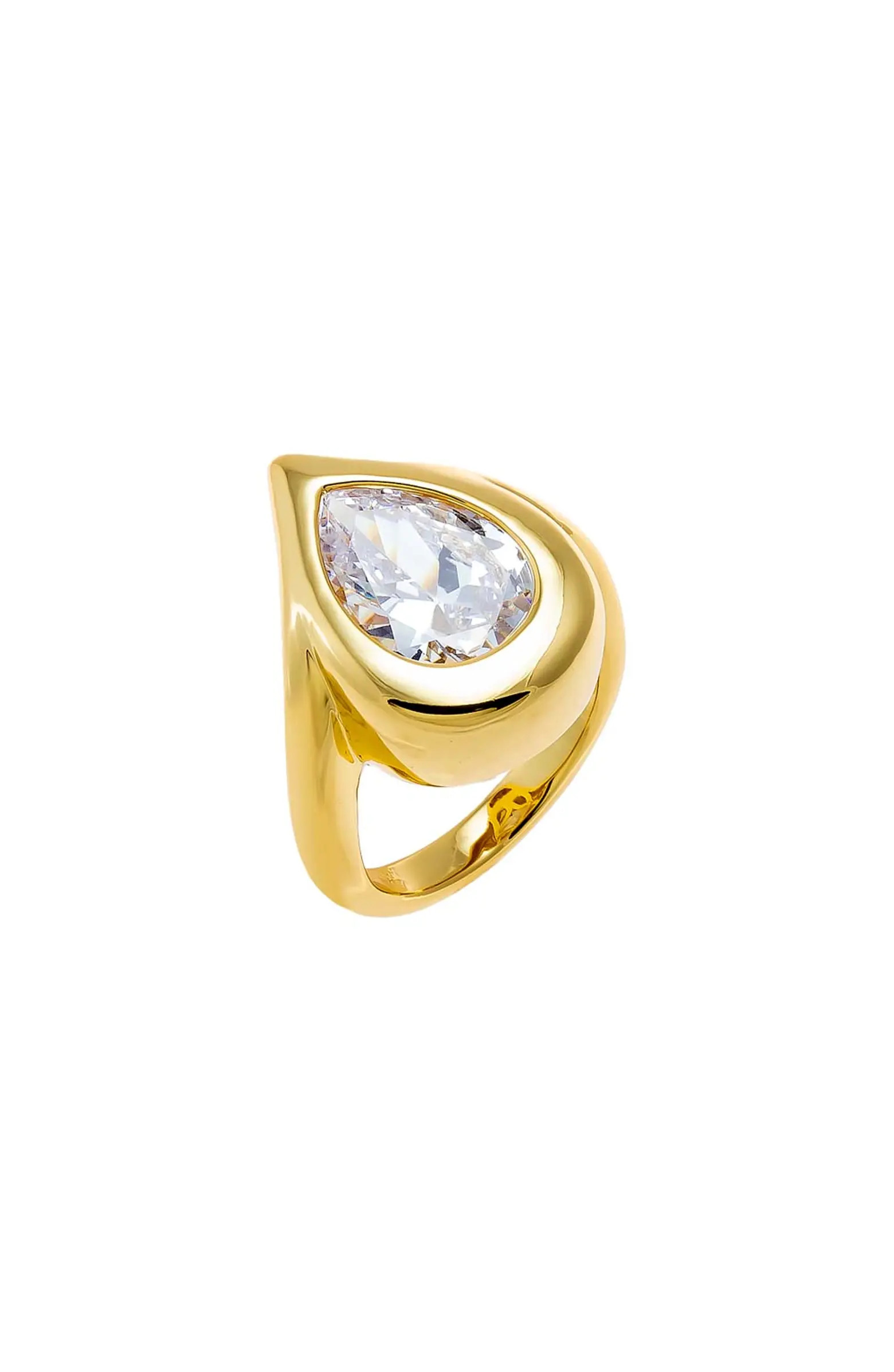 CZ Pear Bezel Pinky Ring | Nordstrom