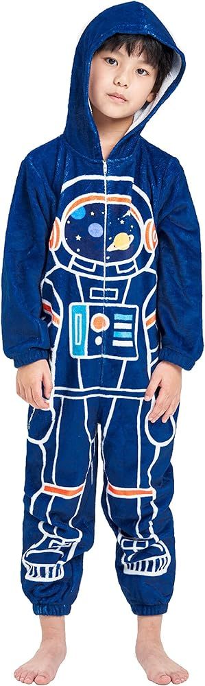 Dinosaur Costume Pajamas for Girls Boys, Hooded Astronaut Rabbit Romper Jumpsuit, Animal One-size Pa | Amazon (US)