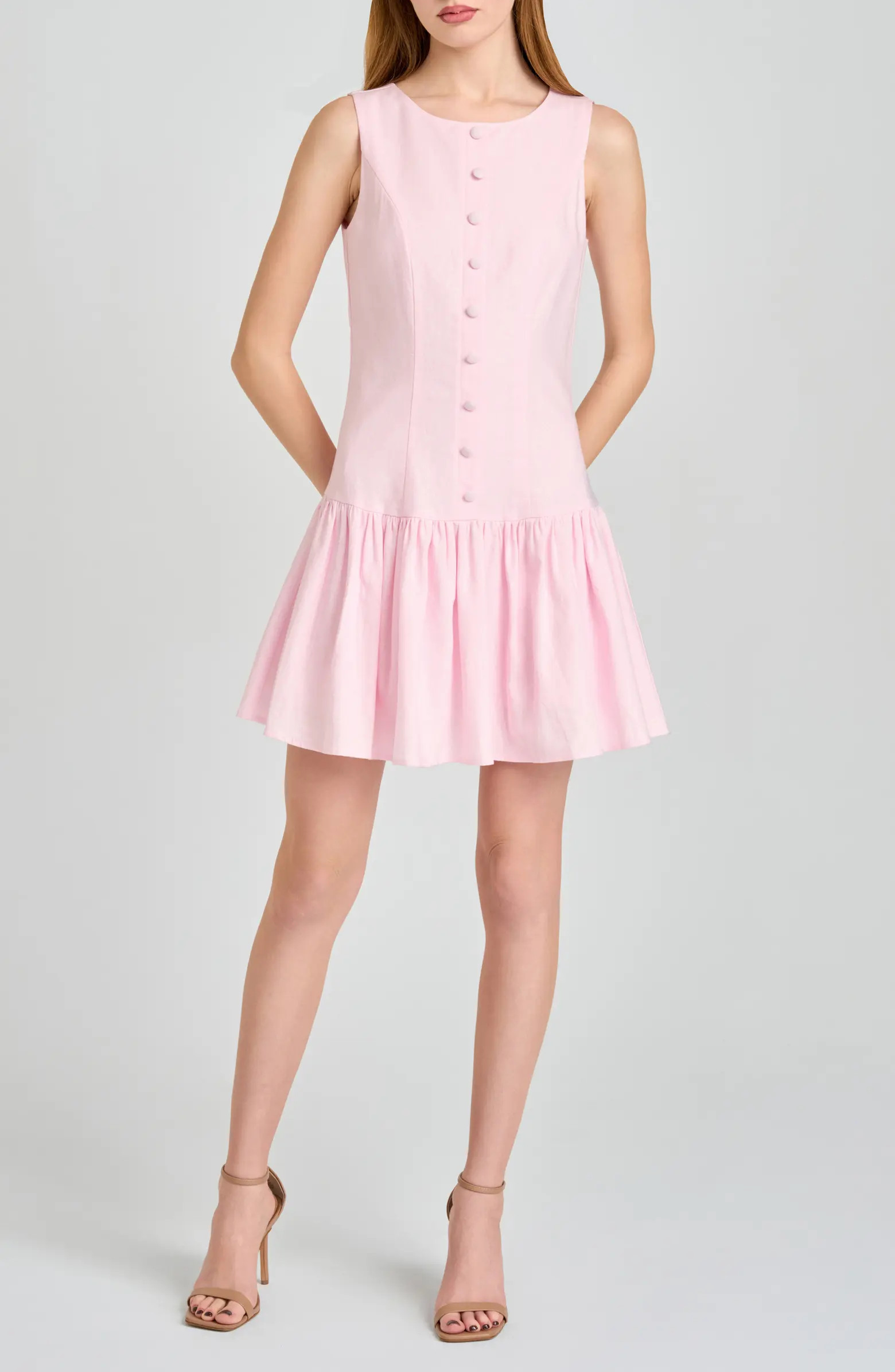 Martini Linen Blend Minidress | Nordstrom