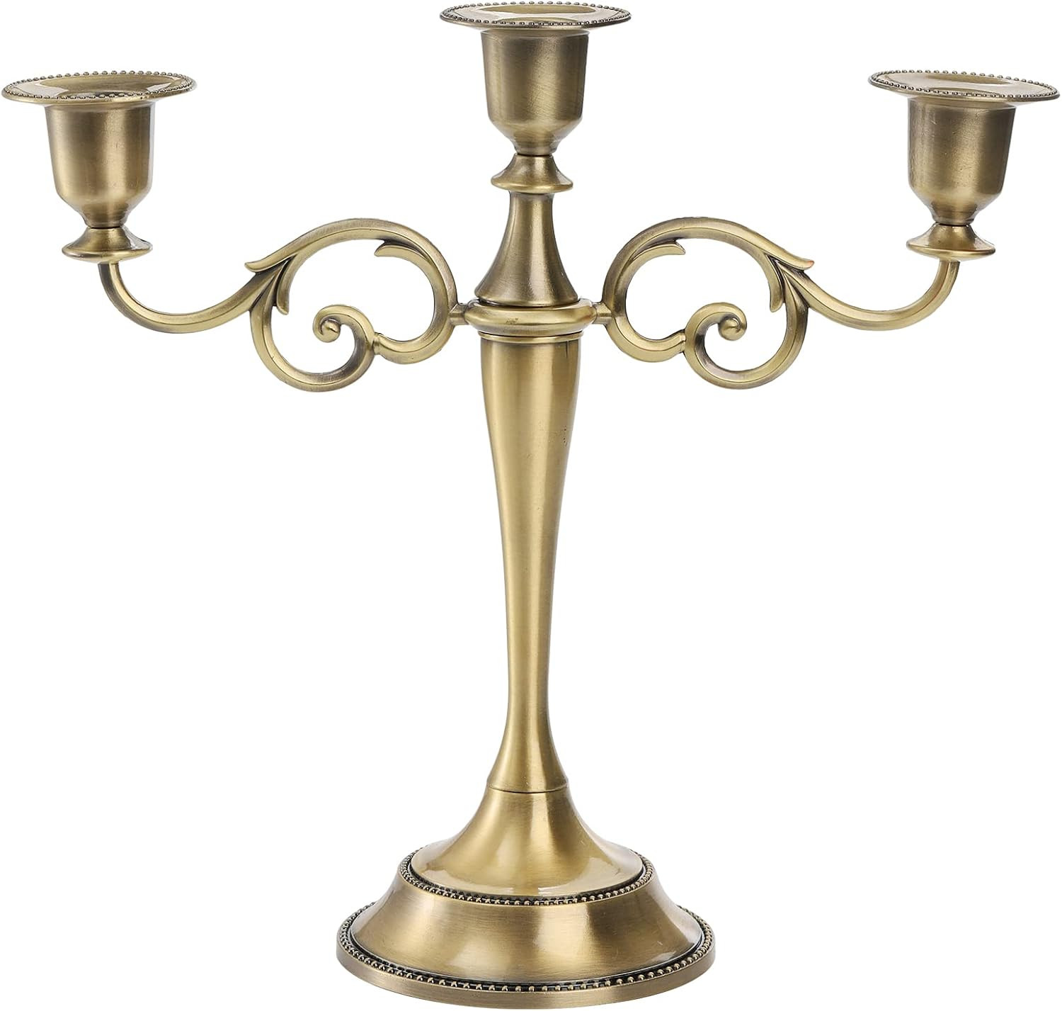 Amazon.com: YOUEON 3 Arms Candelabra, 10 Inch Tall Candle Holder Antique Bronze Candelabra, Bronz... | Amazon (US)