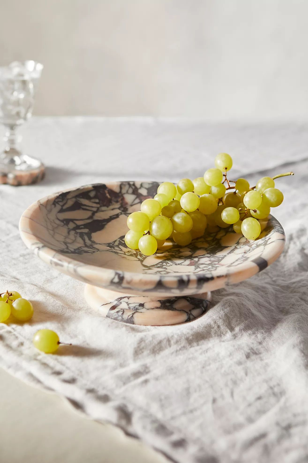 Purple Marbled Footed Serving Bowl | Anthropologie (US)