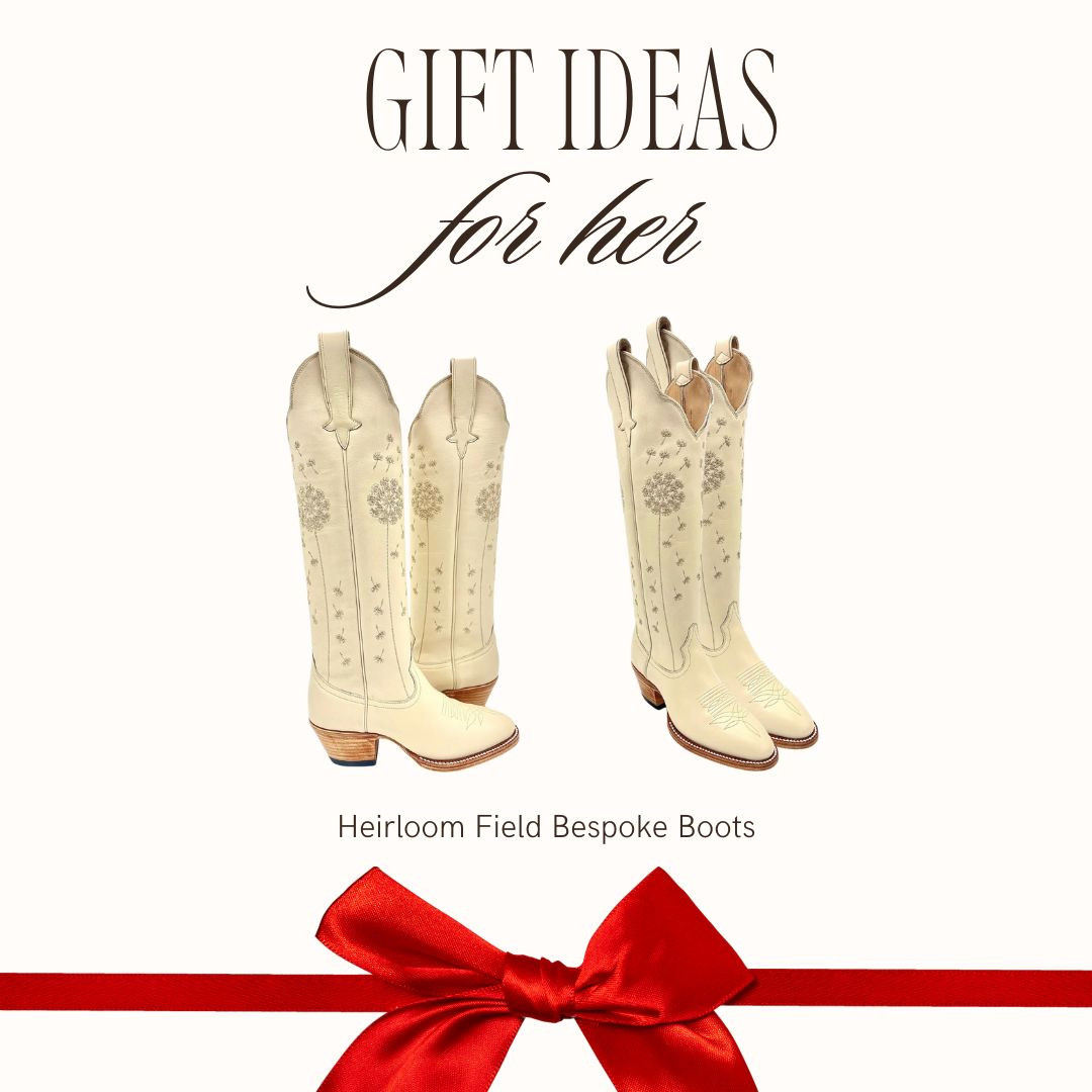 Complete your wardrobe with these handmade, luxury cowgirl boots! 🎄

Whether you're styling Christmas outfits or searching for the most comfortable luxury boots on the market, our 17" Buttery Soft Full-grain Calfskin Bone colored Dandelion Boots are a must-have.✨

These are a luxury gift for her that will be treasured forever! Add them to your wishlist, and tell your friends who appreciate incredible boots!

luxury gifts for her / holiday outfits / cowgirl boots / christmas outfits / gift guide for her / gifts for her / white elephant gift / holiday party outfit / gift guide / luxury gift for her / boots / anniversary gift / Valentine's Day gift / graduation gift / designer / small batch / limited edition / wedding shoes / ivory / cream 

 #LTKGiftGuide #LTKHoliday #LTKWedding