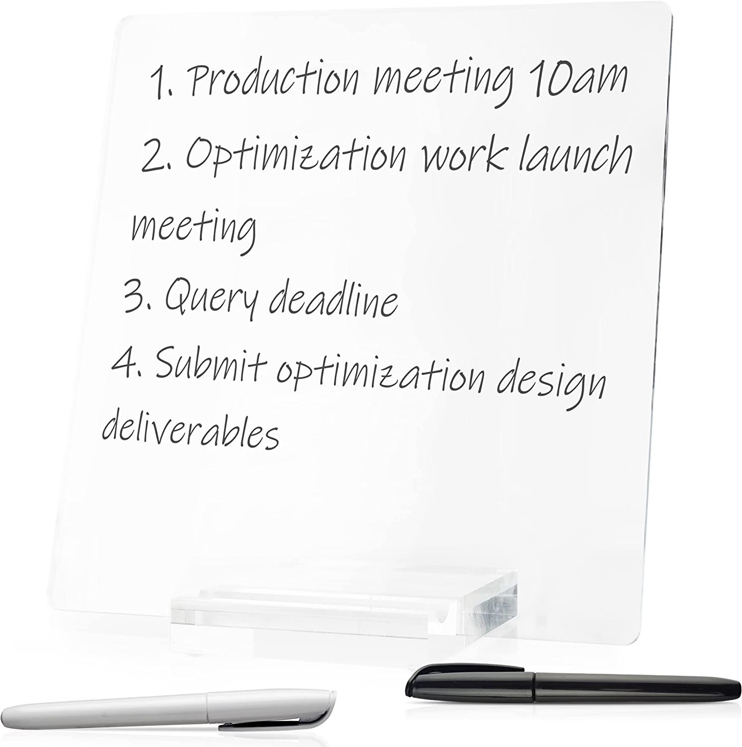 Acrylic Dry Erase Board for Desk - 11.5" x 8.75" Acrylic White Board Memo Tablet with Acrylic Bas... | Amazon (US)