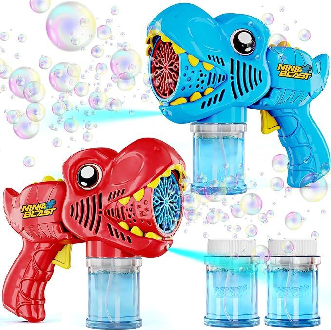 Dino Bubble Guns for Kids - 2 Pack - Bubbles Gun, Blaster, Blower, Maker, Machine for Boys & Girl... | Amazon (US)